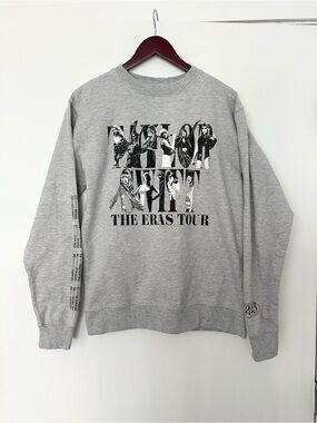 Taylor Swift Gray Crewneck Sweatshirt with Black Tour Graphic
